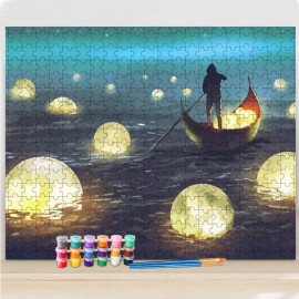 Csónak világitó gömbökkel számfestő puzzle