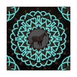 Sötétben világítós lovas mandala különleges kövekkel kreatív gyémánt kirakó készlet