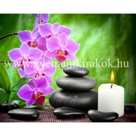 Wellness orchideával, kövekkel és gyertyával kreatív gyémánt kirakó készlet