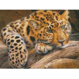 Pihenő leopárd kreatív gyémánt kirakó készlet