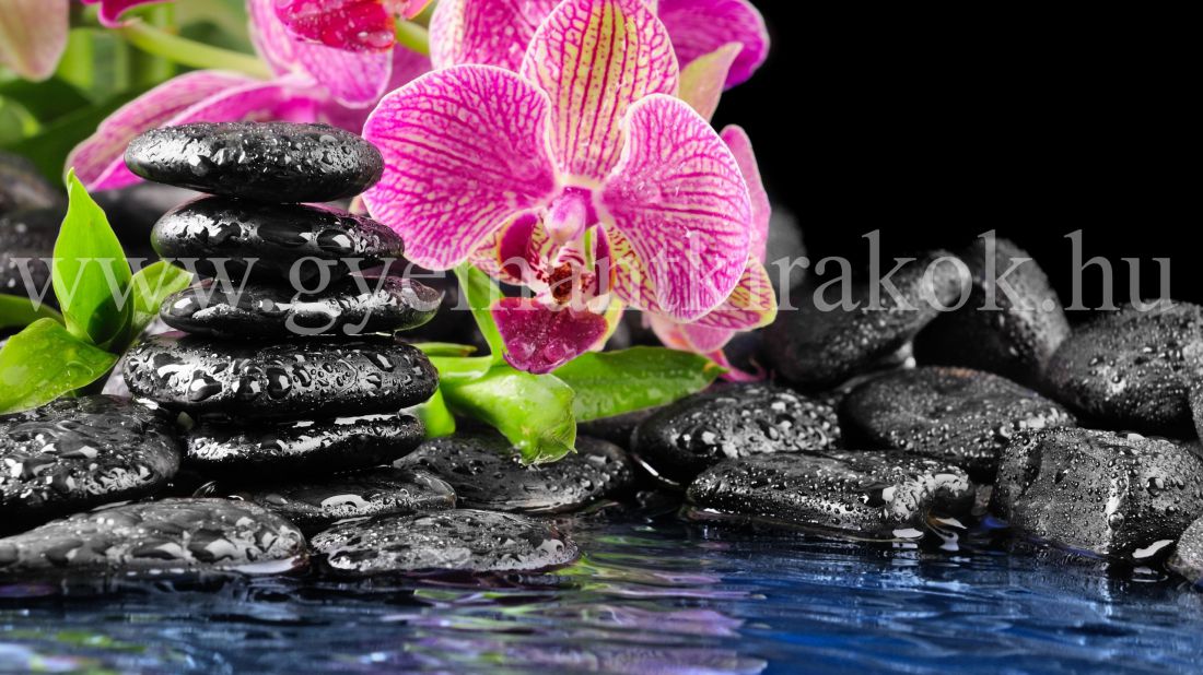 Wellness vízzel, orchideával és kövekkel kreatív gyémánt kirakó készlet