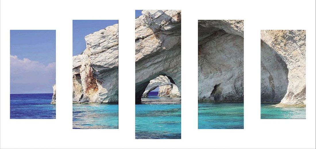 5 részes ”Blue Cave” Málta tájkép kreatív gyémánt kirakó készlet