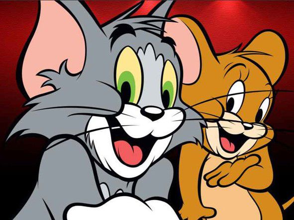 Tom és Jerry vörös háttérrel kreatív gyémánt kirakó készlet